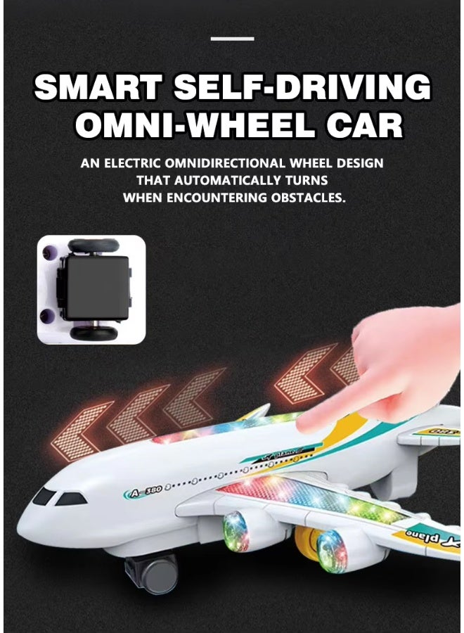 DAT Spray Plane Electric Toy Airplane with Mist Spray, Light & Music, Auto Obstacle-Avoiding Omni Wheels, Durable ABS Body, Kids 3+ - Image 3